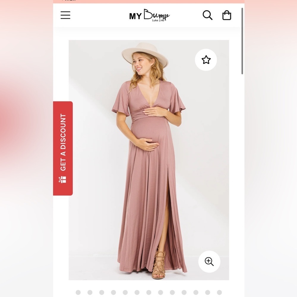 Blush Maternity Maxi Dress / Reagan Venetian V Neck Maxi